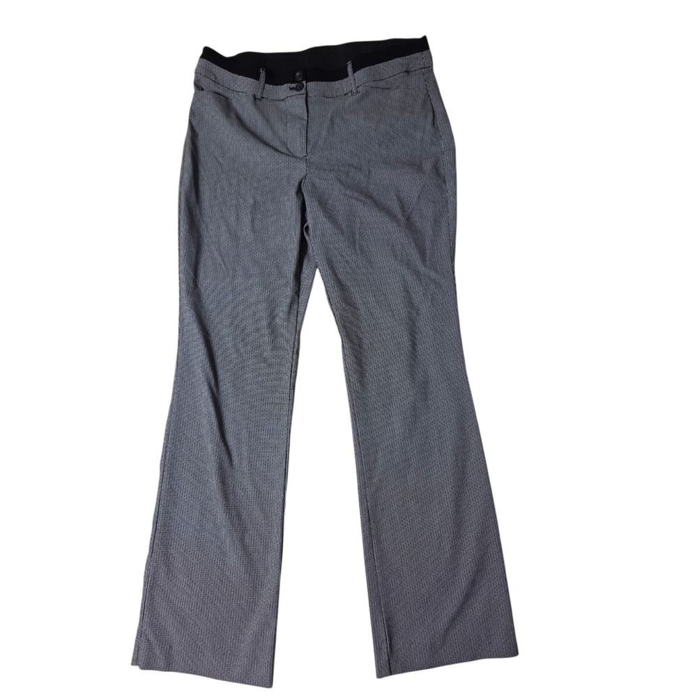 Maurices Black And White Stretchy Straight Leg High Rise Dress Pants L (35x30.5)